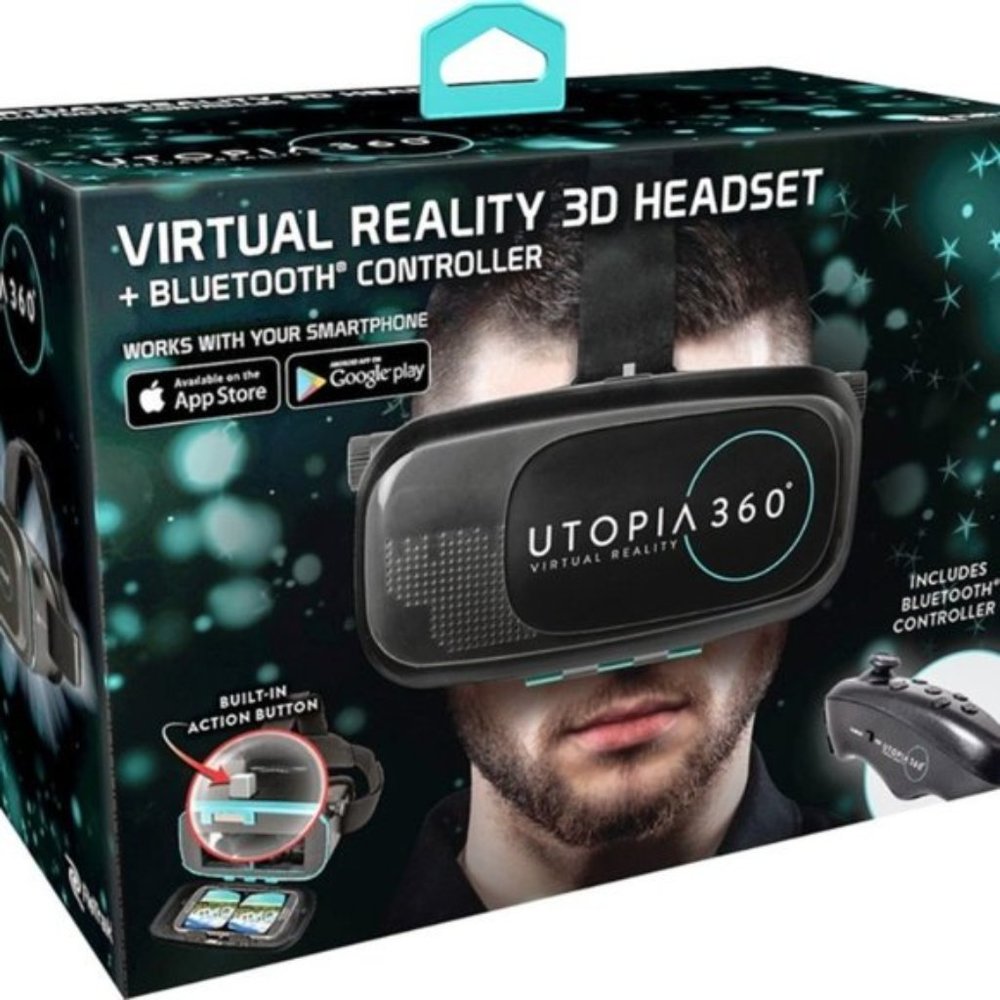 Utopia 360 VR 3D Headset + Bluetooth Controller